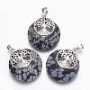 Natural Snowflake Obsidian Pendants G-F573-C09-1