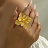 Elegant Hollow Flower Iron Wedding Cuff Ring for Middle Eastern Ramadan Bride OL9415-2