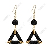 Handmade Glass Seed Beads Triangle Dangle Earrings EJEW-FS00081-1