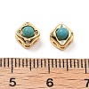 Brass Pave Synthetic Turquoise Rhombus Multi-Strand Links KK-B129-26A-01G-3