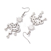 Brass & 304 Stainless Steel Dangle Earrings EJEW-TA00436-02-4