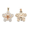 Brass Pave Clear Cubic Zirconia Pendants KK-N232-470-1