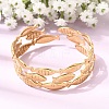 Fish 304 Stainless Steel Cuff Bangles for Women BJEW-A155-02G-2