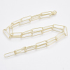 Brass Round Oval Paperclip Chain Necklace Making MAK-S072-06B-LG-2