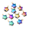 10Pcs Glass Pendants PALLOY-YW00065-02-1