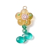 Flower Glass Pendants PALLOY-TA00144-2