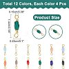 40pcs 10 colors Electroplated Glass Links Connectors KK-FH0003-10-5