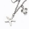 Brass Charm Anklets AJEW-AN00264-3