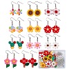 DIY 3D Flower Dangle Earring Making Kit DIY-SZ0008-56-1