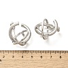 Brass Stud Earrings EJEW-A121-08P-3