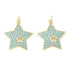 Brass Micro Pave Sky Blue Cubic Zirconia Pendants CU-CBA6938-05G-04-1