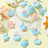 30Pcs 5 Styles Sea Animal Opaque Resin Pendants RESI-CJ0003-62-5