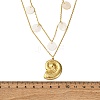 Spiral Shell Shape 304 Stainless Steel Double Layer Pendant Necklaces NJEW-L465-06G-5