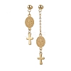 Brass Cable Chains Long Dangle Stud Earrings for Women EJEW-JE06224-2