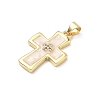 Brass Micro Pave Cubic Zirconia Pendants X-KK-P345-57G-2