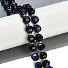 Electroplated Natural Black Onyx(Dyed & Heated) Beads Strands G-G182-B24-04-2