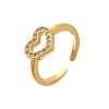 Rack Plating Brass Micro Pave Cubic Zirconia Cuff Finger Rings for Women RJEW-C117-01D-G-4