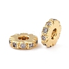 Brass Micro Pave Clear Cubic Zirconia Beads ZIRC-P091-04A-G-RS-2