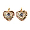 Brass Micro Pave Cubic Zirconia Pendants ZIRC-P092-037G-RS-2