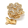 Brass Micro Pave Clear Cubic Zirconia Box Clasps KK-U037-34G-01-2