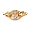 Brass Micro Pave Clear Cubic Zirconia Fold Over Clasps KK-M270-07G-1
