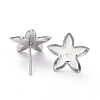 Non-Tarnish 304 Stainless Steel Stud Earring Settings STAS-J032-22-3