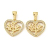 Brass Micro Pave Clear Cubic Zirconia Pendants ZIRC-P113-07D-G-1