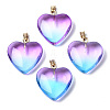 Two Tone Spray Painted Glass Pendants X-GLAA-N035-016-C02-1