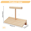 Wooden T-Bar Jewelry Display Stands with 4-Slot Slant Back Organizer Holder Tray ODIS-WH0030-30-2