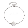 304 Stainless Steel Round Cabochon Setting Bracelets BJEW-JB11091-02-1