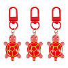 3Pcs Resin Tortoise Pendant Decorations HJEW-TA0001-39D-1