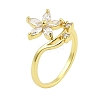 Rack Plating Brass Micro Pave Cubic Zirconia Finger Rings for Women LS-RJEW-M027-01G-01-4