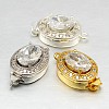 Eco-Friendly PVD Vacuum Plating & Long-Lasting Plated Brass Micro Pave Cubic Zirconia Box Clasps KK-M154-06-NR-1