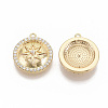 Brass Micro Pave Cubic Zirconia Pendants ZIRC-T011-01G-NF-2