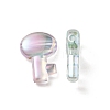 UV Plating Rainbow Iridescent Transparent Acrylic Beads OACR-C007-05E-2