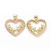 Brass Cubic Zirconia Pendants ZIRC-I062-36G-2