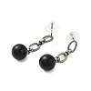 304 Stainless Steel Shell Pearl Round Stud Earrings for Women EJEW-U020-29P-2