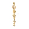 Brass Micro Pave Clear Cubic Zirconia Pendants LS-KK-D101-01B-G-1