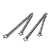 Rack Plated Brass Pave Rhinestone Chain with Star Big Pendants KK-N216-421-03B-3