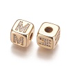 Brass Micro Pave Cubic Zirconia Beads KK-K238-16G-M-2