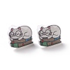 Acrylic Cat Stud Earrings with Platic Pins for Women EJEW-F293-04B-2
