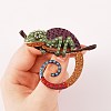 2Pcs 2 Colors Alloy Enamel Brooches JEWB-SZ0001-50-6