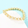 Start Brass Pave Clear Cubic Zirconia Link Chain Bracelets for Women BJEW-T025-02G-4