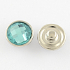 Flat Round Brass Faceted Glass Jewelry Snap Buttons X-RESI-S056-M-2