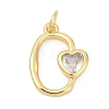 Brass Pave Cubic Zirconia Pendants KK-U062-46G-01-1