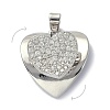 Brass Micro Pave Clear Cubic Zirconia Pendants ZIRC-I055-05P-1