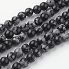 Natural Snowflake Obsidian Bead Strands G-G735-72-6mm-1