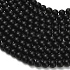 Natural Black Onyx(Dyed & Heated) Beads Strands X-G-Z024-01B-6mm-4