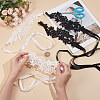 CRASPIRE 4 Pairs 2 Colors Nylon Embroidery Lace Anklet with Toe Ring AJEW-CP0007-42-3