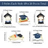 20Pcs 5 Styles Graduation Season Golden Plated Alloy Enamel Pendants ENAM-CJ0006-14-2